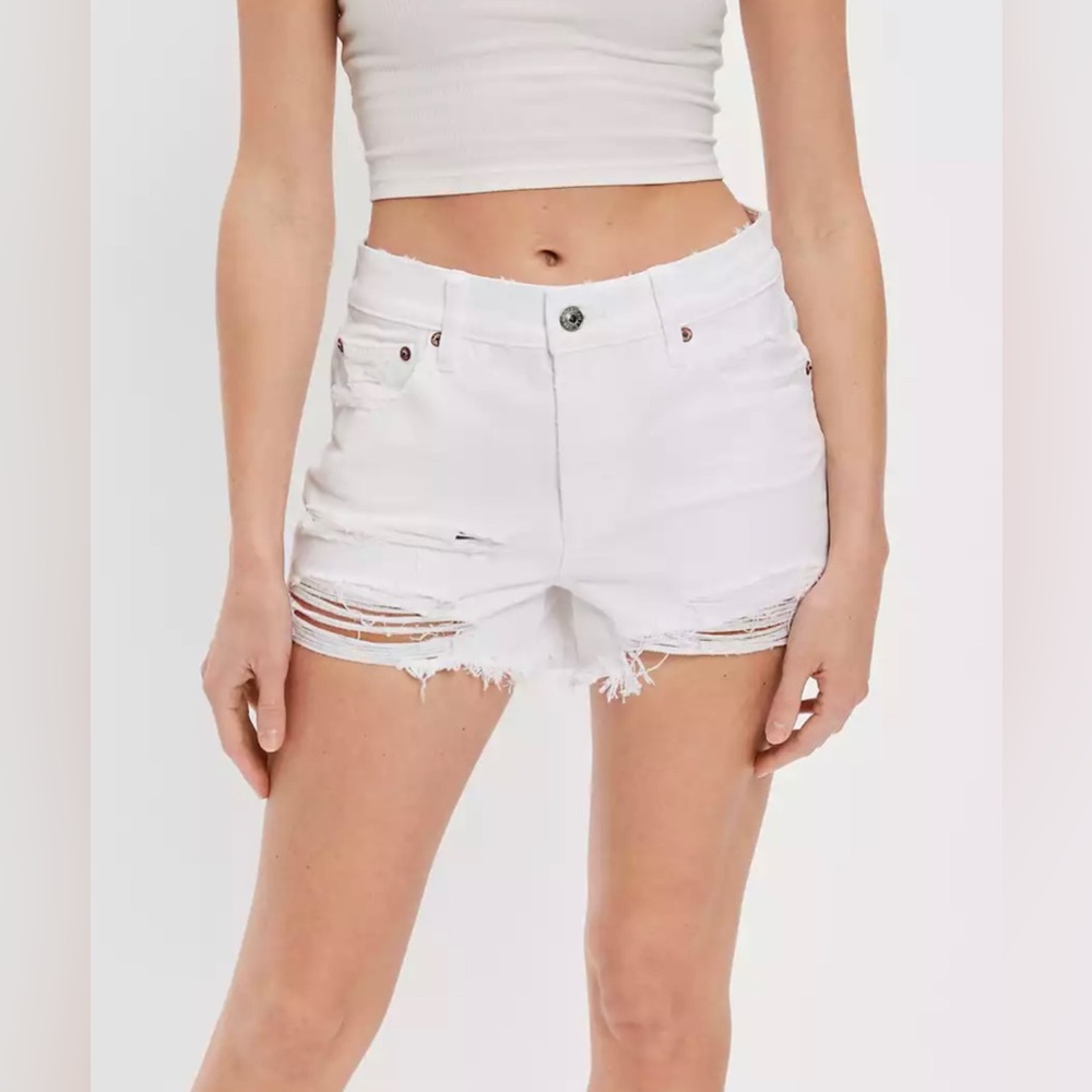American eagle white jean shorts- super stretch